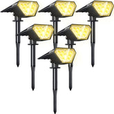 Biling Solar Spot Lights Outdoor, Bright 700 Lumen Solar Outdoor Lights Warm White(6 Pack)