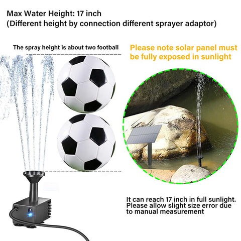 Upgraded Solar Water Pump for Bird Bath & Garden Use