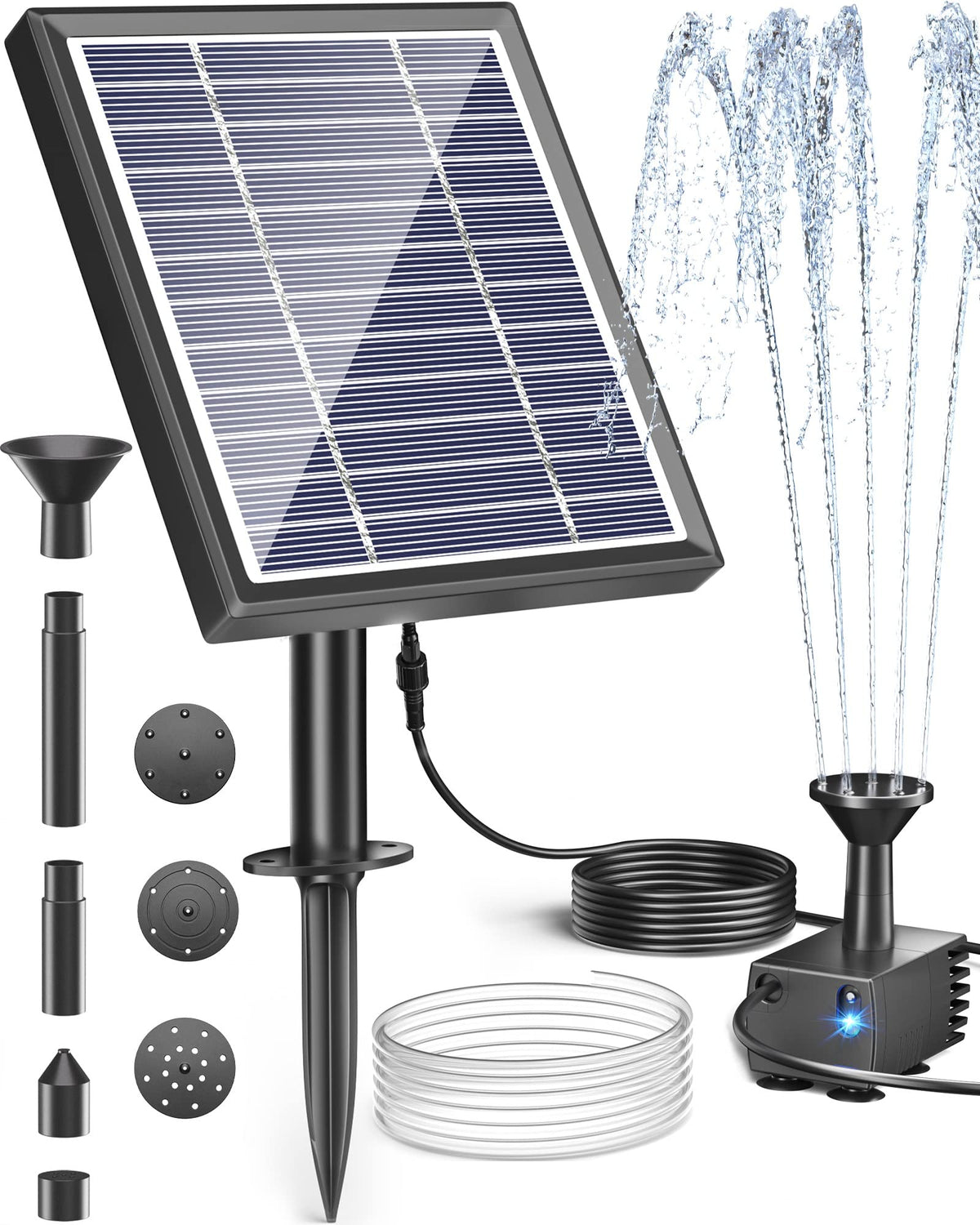 Biling Solar Fountain for Bird Bath & Small Ponds – 2.5W Kit