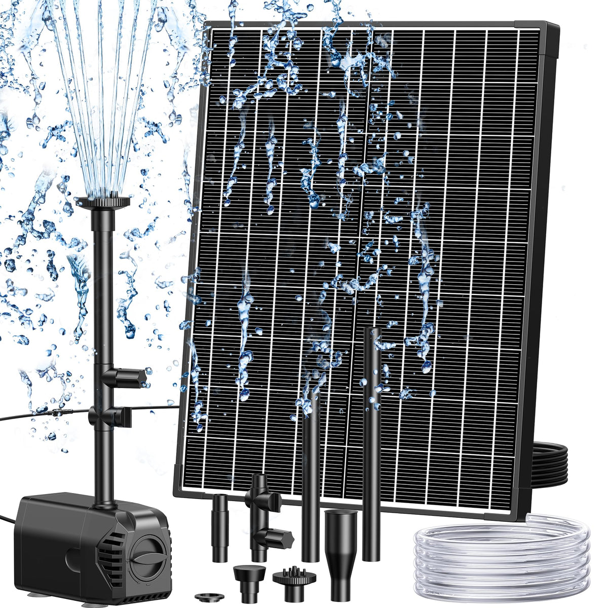Biling 20W Solar Fountain Pump with Filtration & Anti-Dry