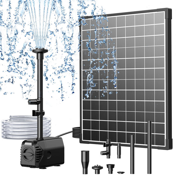 25W Solar Fountain Pump with Filtration & Anti-Dry Protection