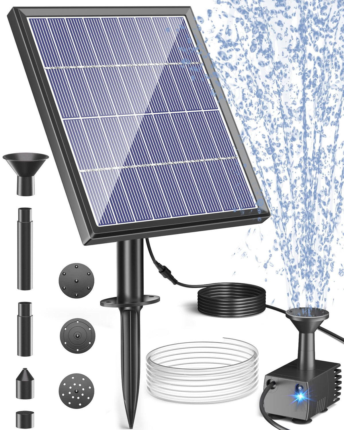 4.5W Solar Fountain Pump for Bird Bath with Auto-Off Protection