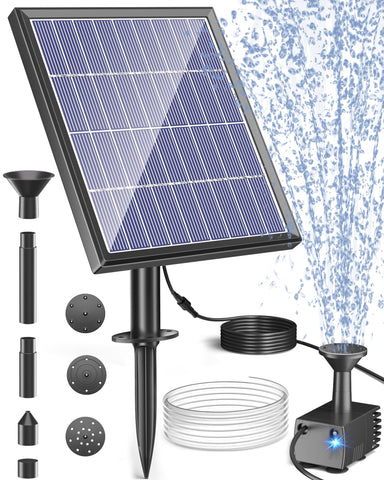 4.5W Solar Fountain Pump for Bird Bath with Auto-Off Protection