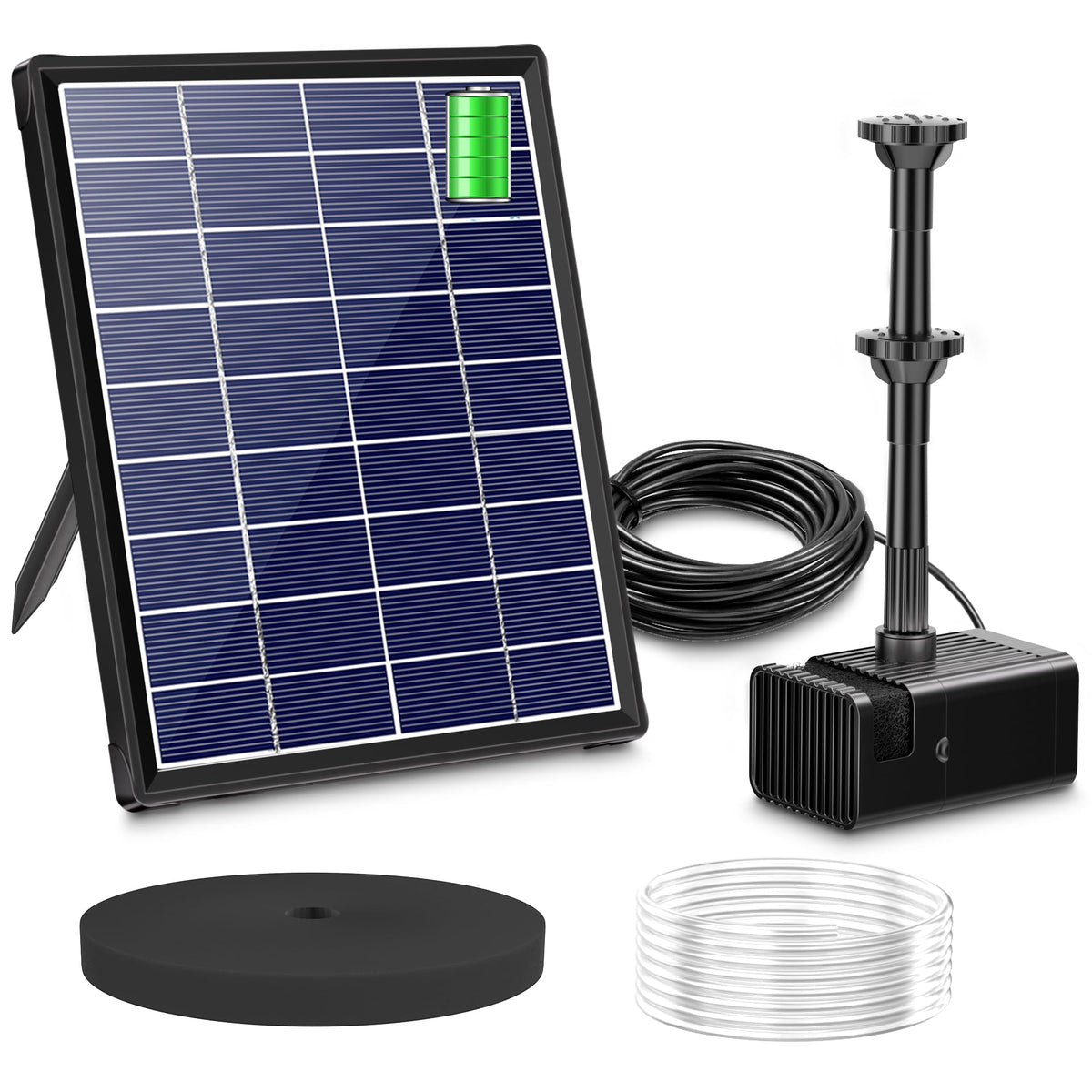 Biling 5.5W Solar Fountain with 3000mAh Battery for Bird Bath & Ponds
