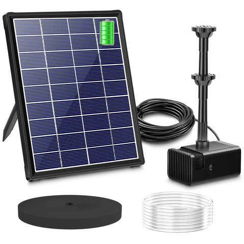 Biling 5.5W Solar Fountain with 3000mAh Battery for Bird Bath & Ponds