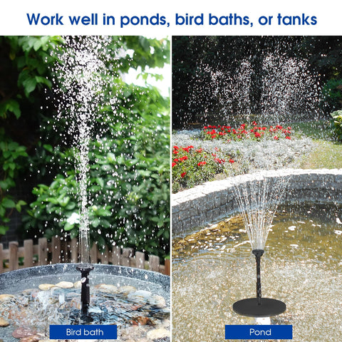 Biling 5.5W Solar Fountain with 3000mAh Battery for Bird Bath & Ponds