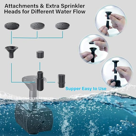 Biling Solar Water Fountain Pump Outdoor for Bird Bath 5.5V/2W