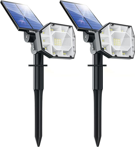 Biling 30 LEDs Solar Spot Lights Outdoor Warm 2pack