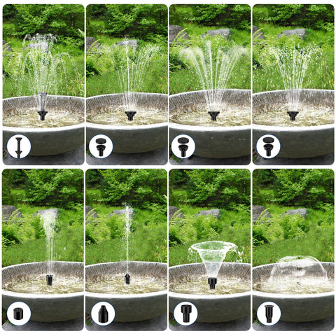 7.5W Solar Water Pump for Small Ponds & Bird Baths with DIY Tubing