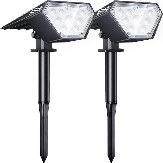 Biling Solar Spot Lights Outdoor, 2-in-1 Solar Landscape Lights