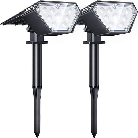 Biling Solar Spot Lights Outdoor, 2-in-1 Solar Landscape Lights