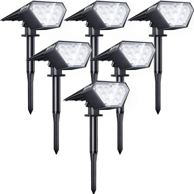 Biling Solar Spot Lights Outdoor, 2-in-1 Solar Landscape Lights 6PC