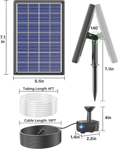 Biling Solar Water Fountain for Bird Bath 3.5W