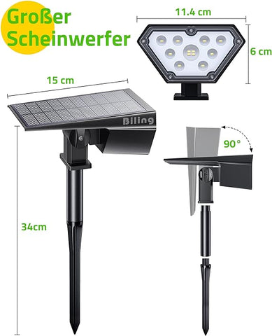 Biling Solar Spot Lights Outdoor, 2-in-1 Solar Landscape Lights 4PC