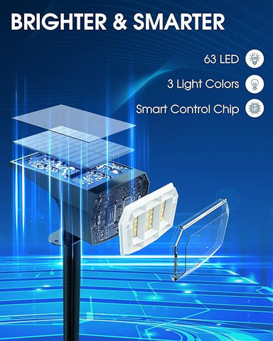 Biling Warm/White/Nature 3 in 1 Solar Spot Lights Outdoor, 6 Pack