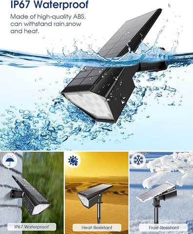 Biling Solar Spot Lights Outdoor, 2-in-1 Solar Landscape Lights 4PC