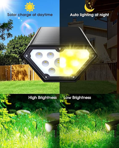Biling Solar Spot Lights Outdoor, Bright 700 Lumen Solar Outdoor Lights  Warm White(10 Pack)