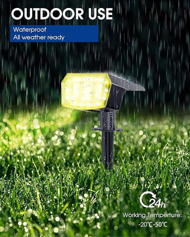 Biling Warm/White/Nature 3 in 1 Solar Spot Lights for Outside, 4 Pack