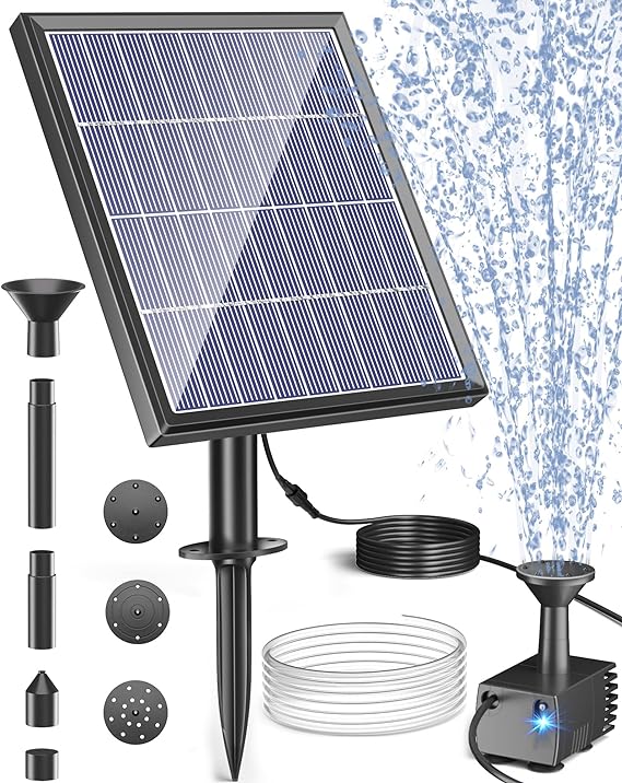 Biling Solar Fountain for Bird Bath with Water Pump Kit, 4.5 W 48 GPH