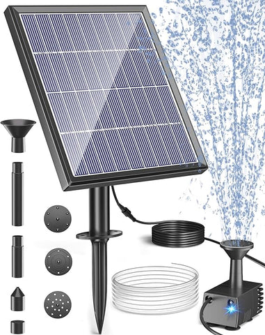 Biling Solar Fountain for Bird Bath with Water Pump Kit, 4.5 W 48 GPH