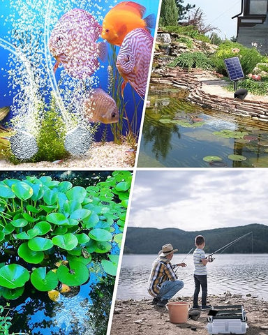 Biling Solar Aerator for Pond with 2200 mAh Battery Backup