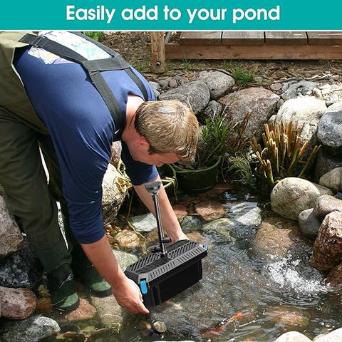 Biling Pond Filter with Water Pump Koi Pond Filter Box with 660GPH 110V/40W