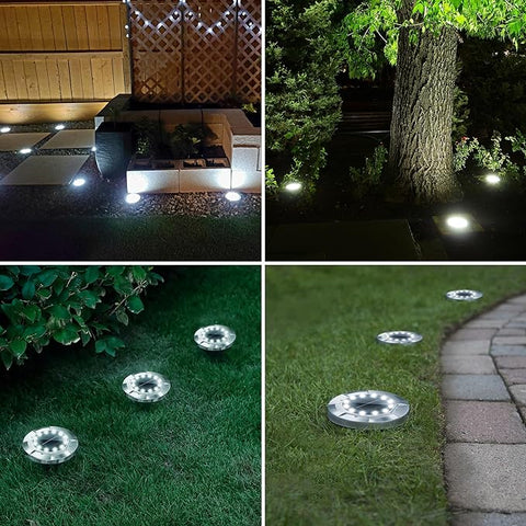 Biling Solar Lights Outdoor 12 Packs Walkway Driveway (White)