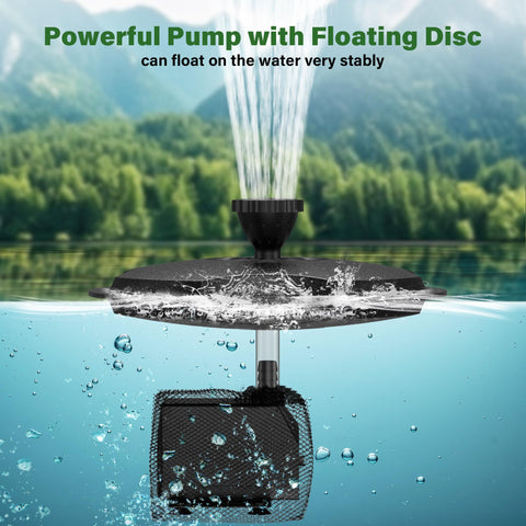 Biling 660GPH Floating Pond Fountain with LED Lights & 3 Sprays