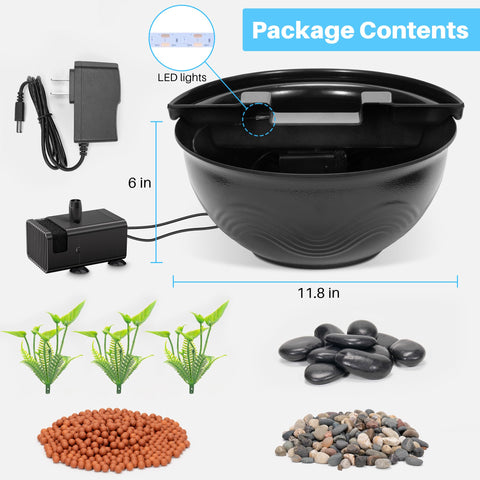 Tabletop Waterfall Pond Kit for Relaxation & DIY Decor