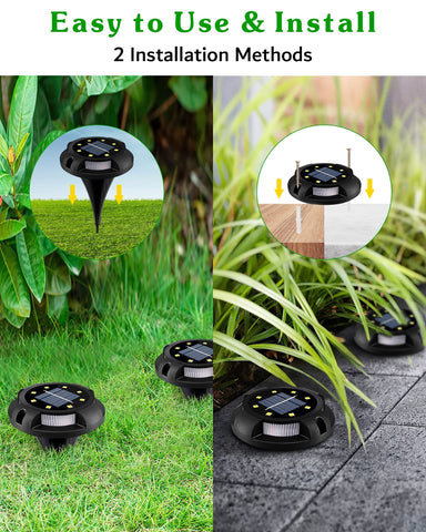 Biling Solar Pathway Lights - 8 Pack Multi Color Outdoor Uplight Sidelight Ground Lights for Yard Walkway Garden Halloween Decorations