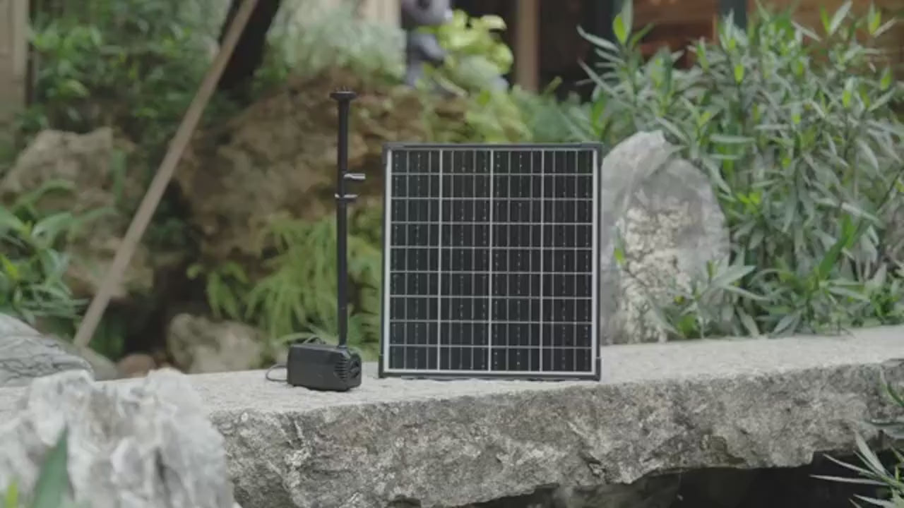 25W Solar Fountain Pump with Filtration & Anti-Dry Protection