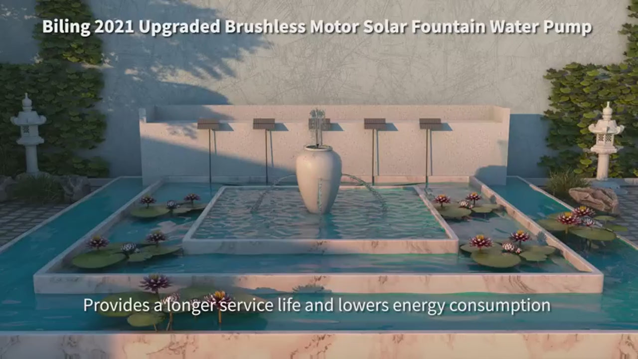 Upgraded Solar Water Pump for Bird Bath & Garden Use