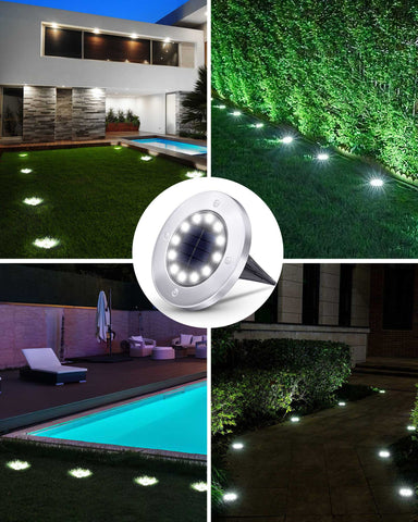 Biling Solar Outdoor Lights 12 Pack White