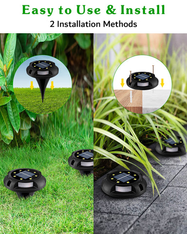 Biling Solar Pathway Lights Outdoor Uplight Sidelight, 12 Packs white